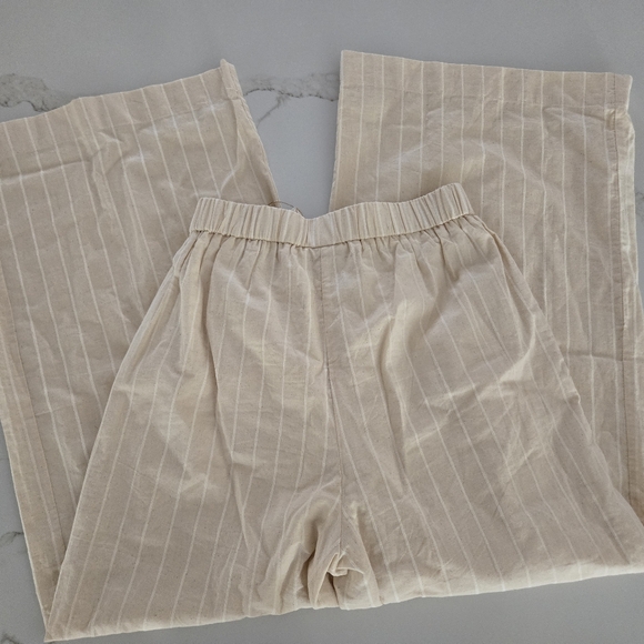 NWT &.Layered Linen Blend Gathered Wide-Leg Pants - Picture 6 of 7